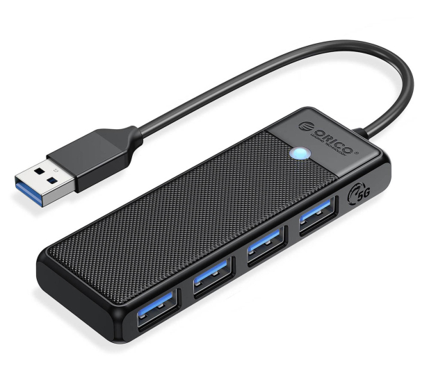 Orico Hub USB-A 4 porty USB-A 3.0 5Gbps czarny - 1355496 - zdjęcie